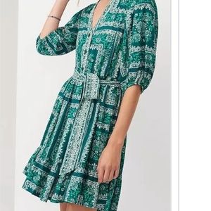 Anthropology porridge dress in beautiful greens